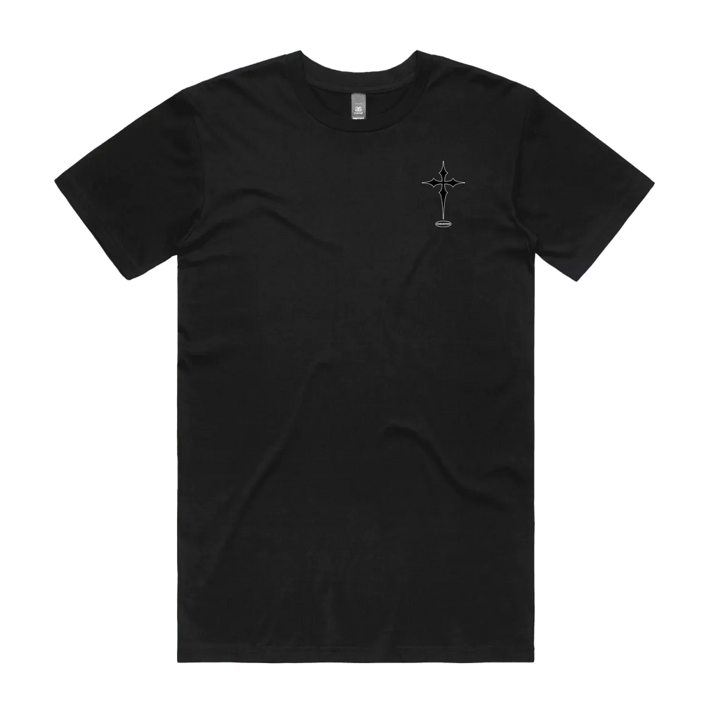 Black front flat lay