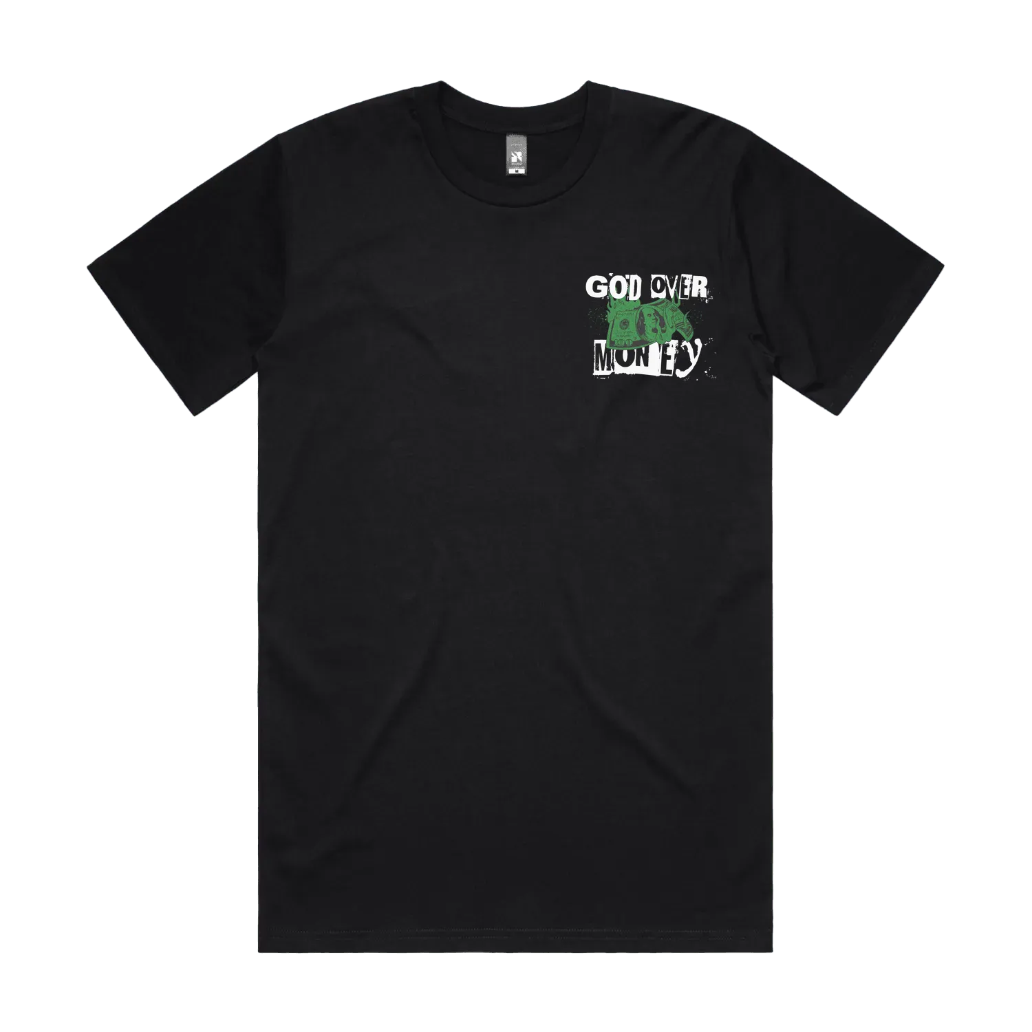Black front flat lay