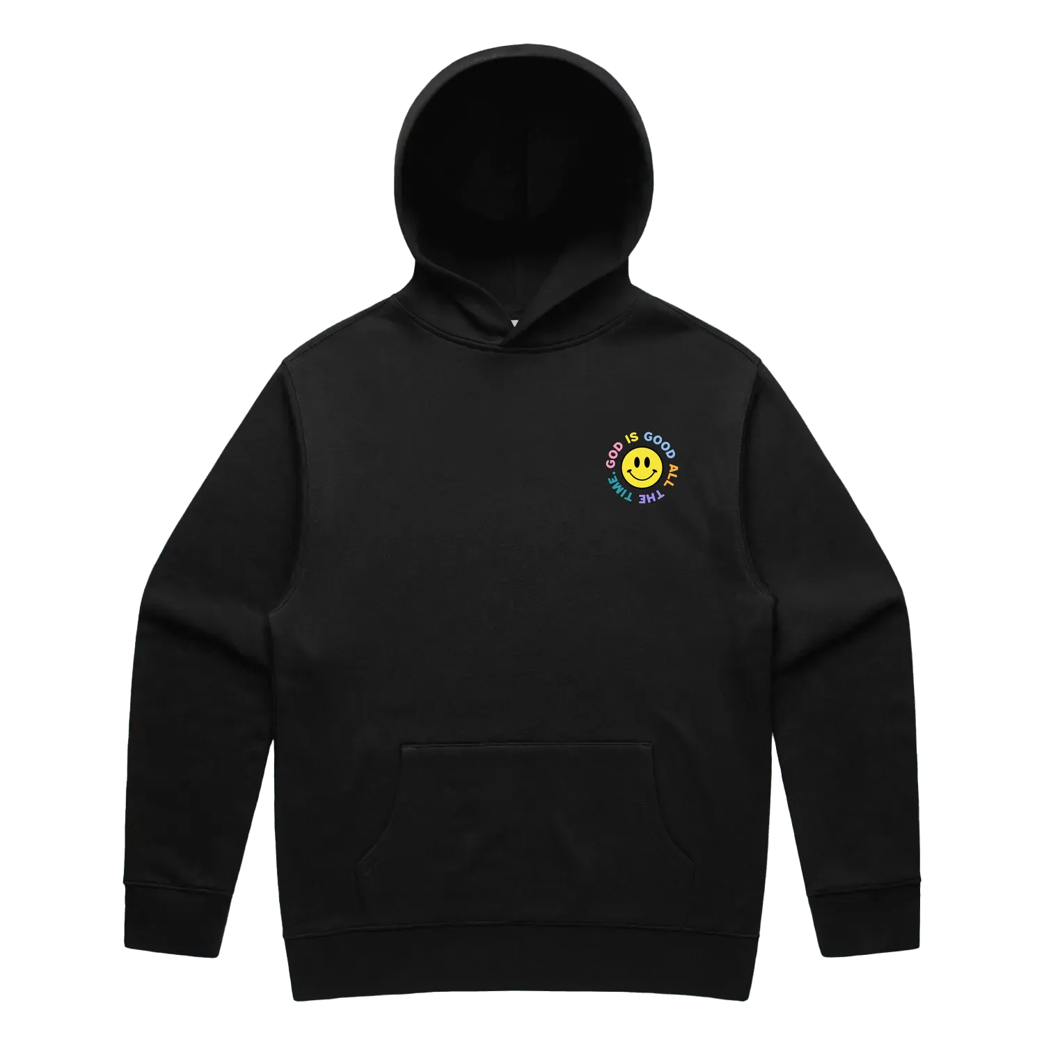 Black front flat lay